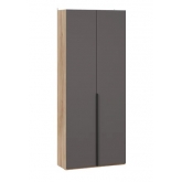 Шкаф для одежды Порто 580 с 2 глухими дверями (Яблоня Беллуно, Графит софт)